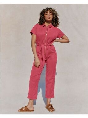 Splendid Women's Short-Sleeve Pink Utility Jumpsuit EUC